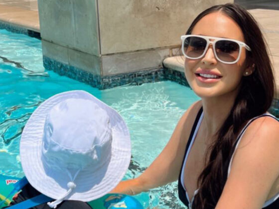 Maralee Nichols shares rare photos of son Theo, 1, swimming in pool as dad Tristan Thompson has yet to meet him