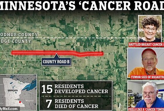 EXCLUSIVE America's 'cancer road': Fifteen people diagnosed, seven dead and tumors 'the size of basketballs' - every family along this two-mile stretch in rural Minnesota has been blighted by disease