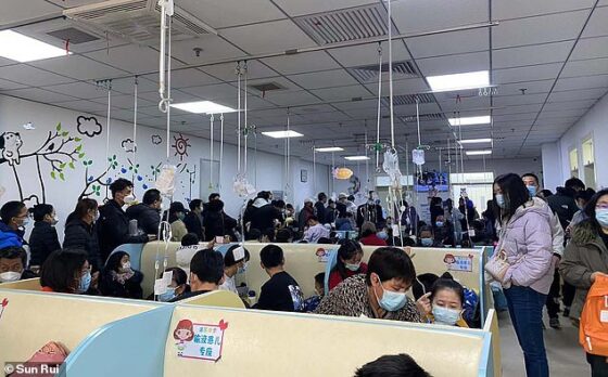 China told the WHO the rise in respiratory illness 'has not resulted in patient loads exceeding hospital capacities', yet photos from on-the-ground in Chinese healthcare providers showed long lines of patients hooked up to IV drips