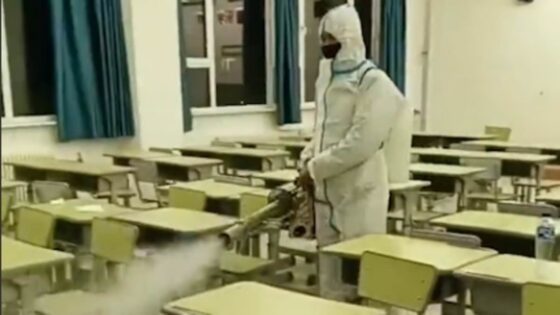 Is China's 'mystery pneumonia' sweeping Europe? Netherlands sees alarming surge in similar illness among children - as terrifying video shows hazmat-clad workers in China disinfecting schools