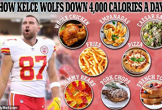 Travis Kelce, a tight end for the Kansas City Chiefs, has revealed that he eats about 4,000 calories per day