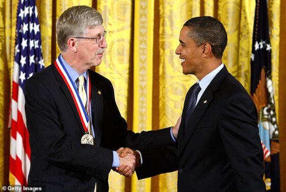 President Barack Obama shakes hands with Francis Collins, director of National Institutes of Health in 2009. Collins said warnings of dangerous genetically engineered viruses were 'science fiction'