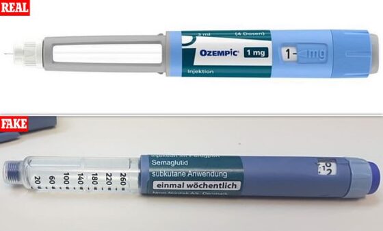Officials had already admitted to seizing 369 potentially fake Ozempic pens since the start of the year. Bogus versions of Saxenda, obtained through 'non-legitimate routes' had also been reported to the Medicines and Healthcare products Regulatory Agency (MHRA). But 16 Brits have now reported suspected fake semaglutide or liraglutide products to its Yellow Card Scheme, which records adverse reactions believed to be caused by medicines. Up to five have also been hospitalised with life-threatening side effects