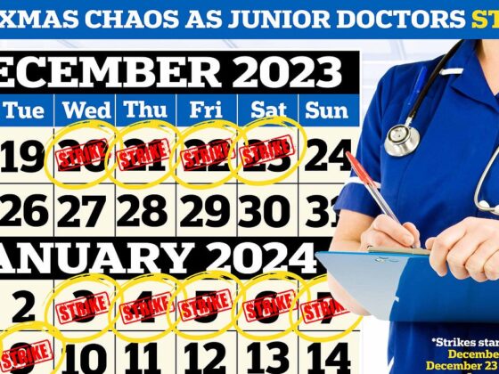 More strikes chaos as junior doctors vow to stage walkouts in days before Christmas and in the New Year in further blow to beleaguered NHS