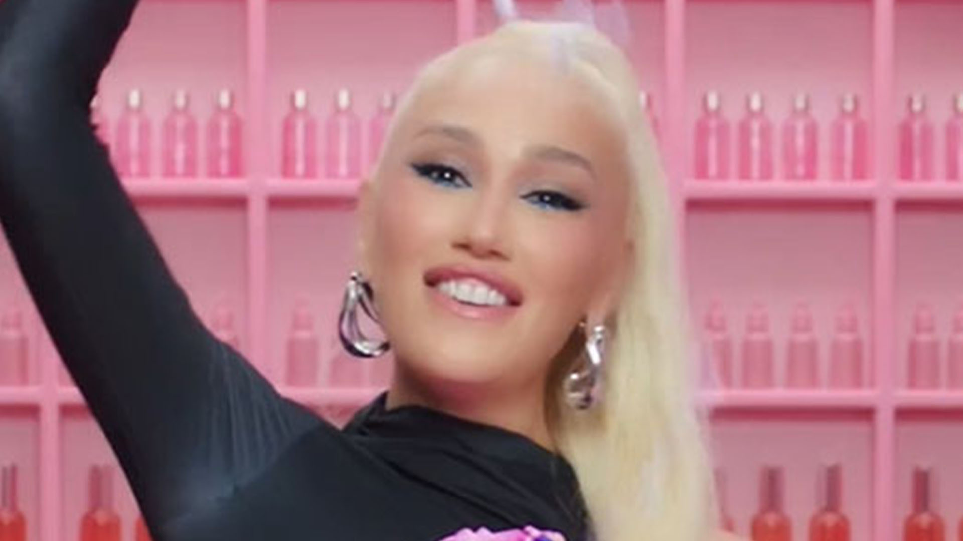 Gwen Stefani dodges divorce rumors with Blake Shelton as she unveils makeup products in video from all-pink glam room