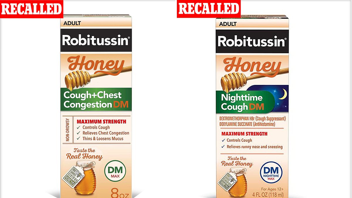 Nationwide Robitussin recall is issued after cough medicine was found to be contaminated with a FUNGUS that can cause potentially-life threatening infections