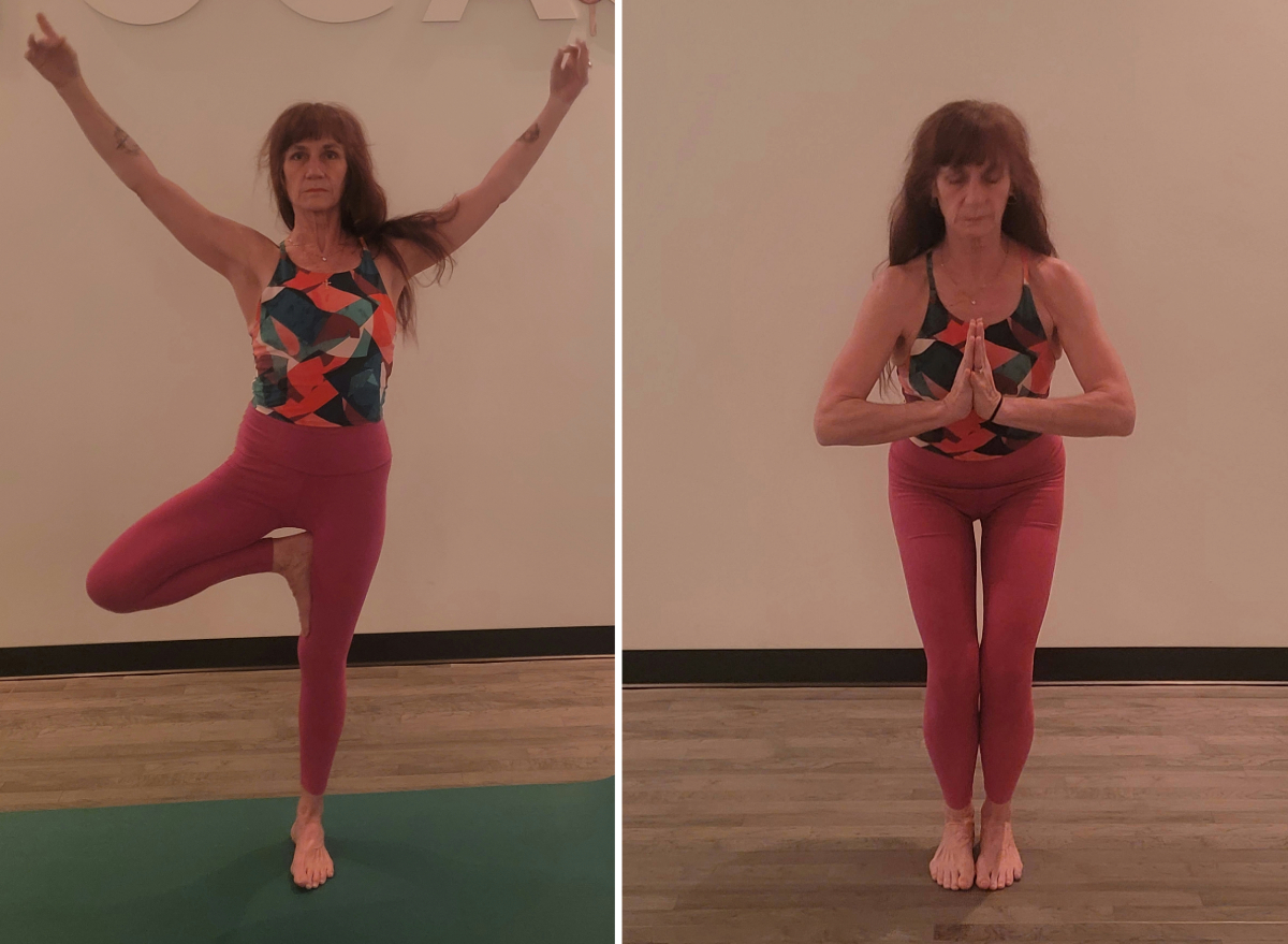 yoga exercises for better mobility as you age, yoga instructor demonstrating them