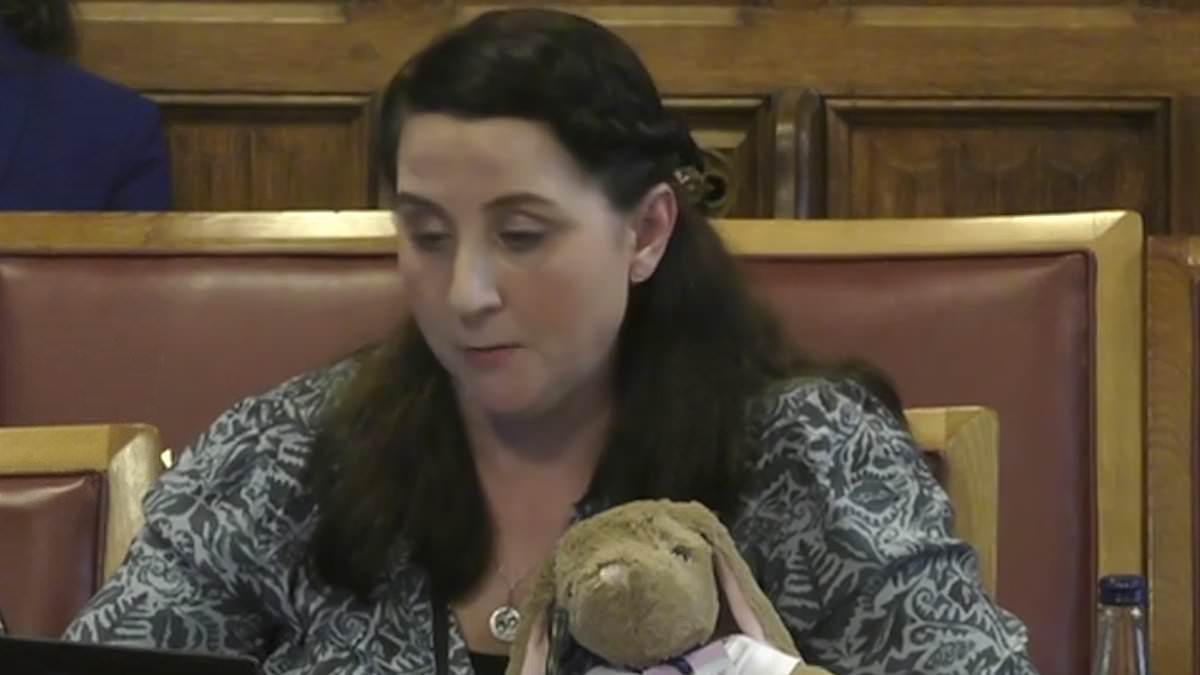 Grieving mother fighting back tears while gripping teddy in memory of her late daughter slams 'dehumanising' NHS erasure of terms like 'mother', saying it 'reminds me of how doctors only saw me as a body on the bed'