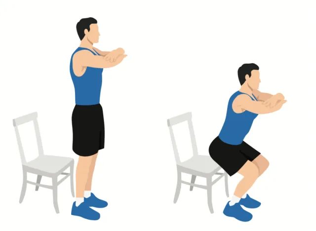 illustration of chair squats
