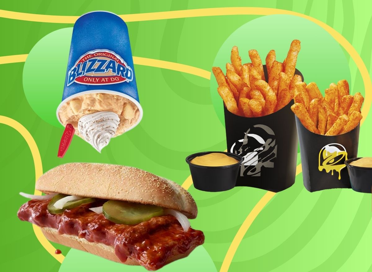 Collage of limited-time fast-food offerings, including McDonald