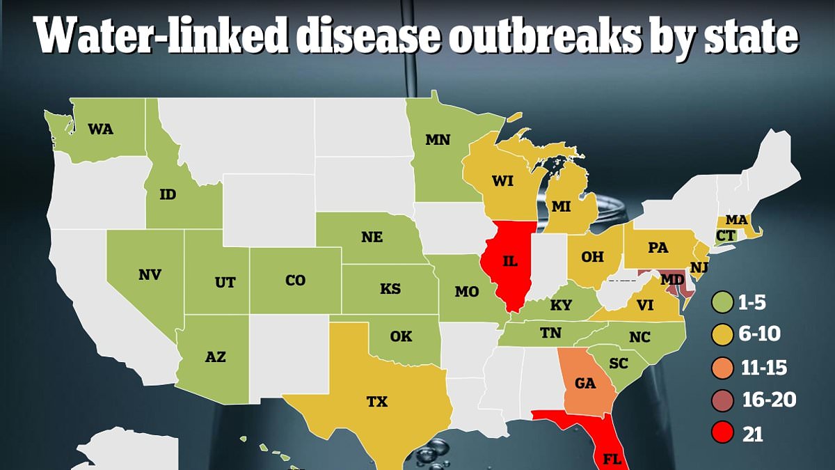 America's deadly TAP WATER problem: CDC says bacterial infection that spreads through showers, faucets and AC units has killed 80 and hospitalized 500 in US