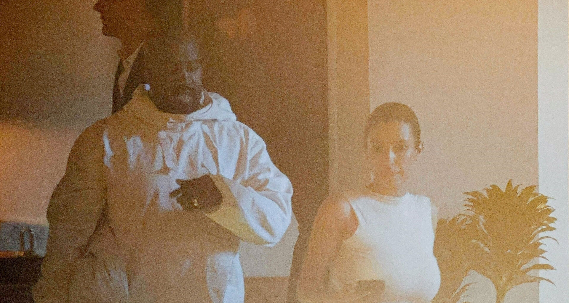 Bianca Censori wears tiny hotpants and tight top during date night with husband Kanye West as couple match in all-white