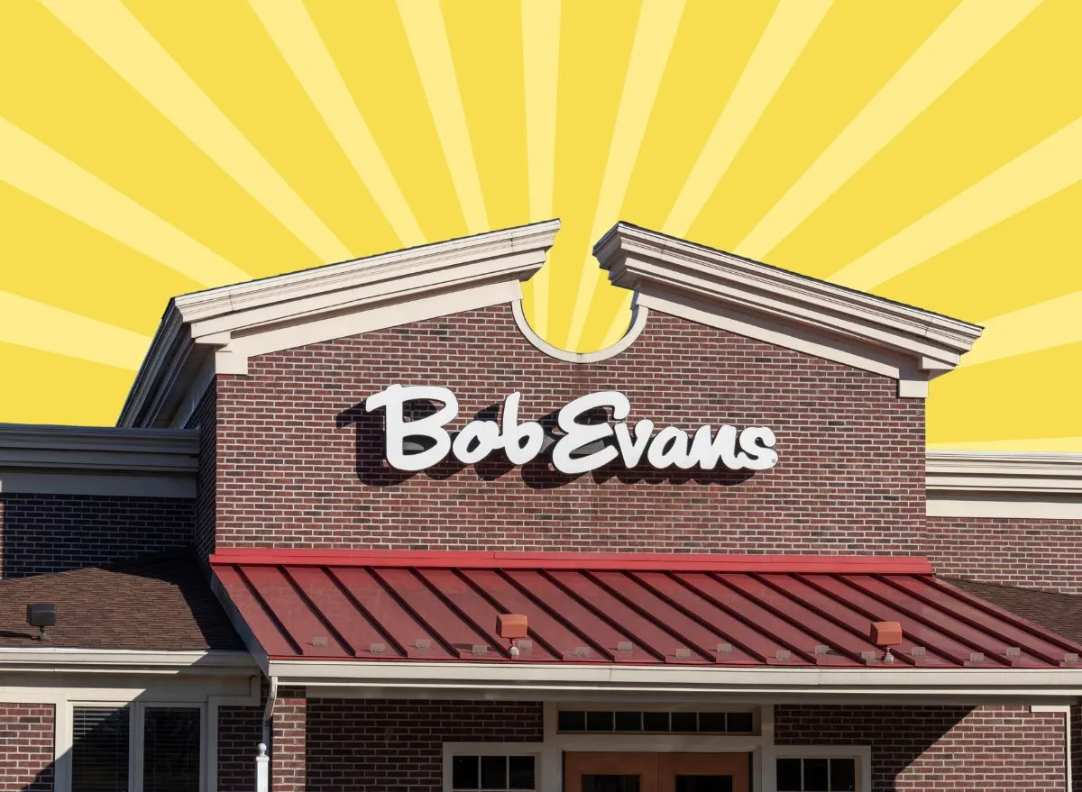 bob evans restaurant on designed yellow background