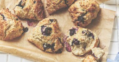 Healthy and simple blueberry scone recipe is a delicious low calorie treat