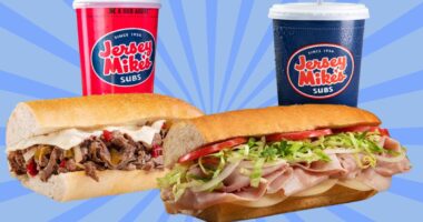 Two sub sandwiches from Jersey Mike