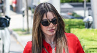 Sofia Vergara says her leg is ‘not good’ as the stunning star limps to LA lunch in low cut red top after knee surgery