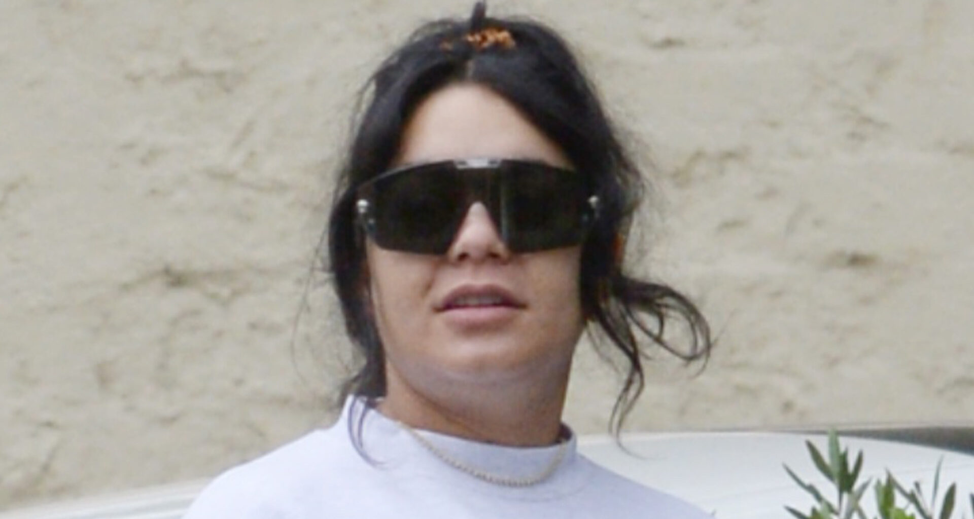 Vanessa Hudgens’ growing baby bump on display as pregnant star wears white crop top and sweats during walk in LA