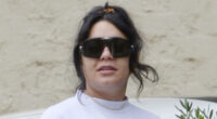 Vanessa Hudgens’ growing baby bump on display as pregnant star wears white crop top and sweats during walk in LA