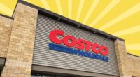 costco storefront set against a yellow designed background