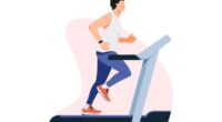 illustration of man doing treadmill sprint or run