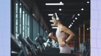 woman running on treadmill at the gym