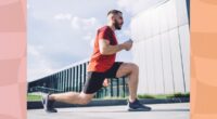 fit man doing lunges outdoors