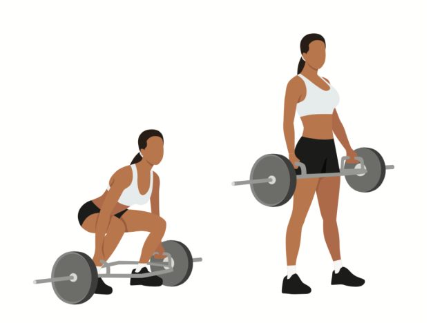 illustration of hex bar deadlift