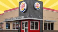 burger king storefront on yellow designed background