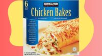 Costco Chicken Bake box on red and yellow background