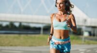 fit middle-aged woman running outdoors, concept of how to lose weight after 40