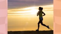 woman jogging at the beach at sunset