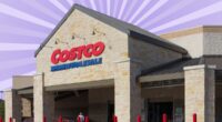 costco storefront on a lavender designed background