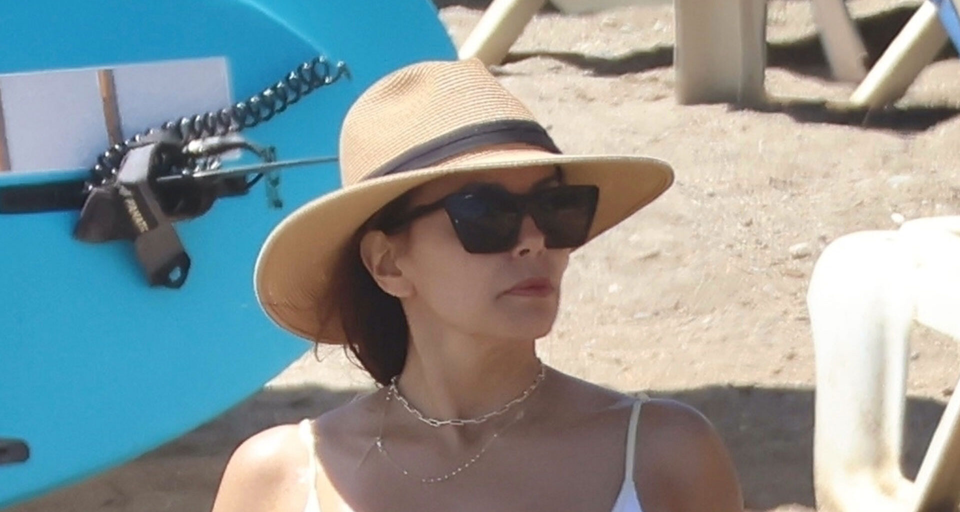 Eva Longoria, 49, looks ageless as she wears bikini and flexes her toned stomach during family vacation in Spain