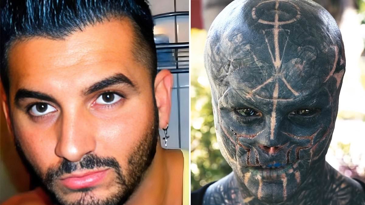 Man, 35, shocks the world by transforming into a 'black alien' and throwing away his good looks