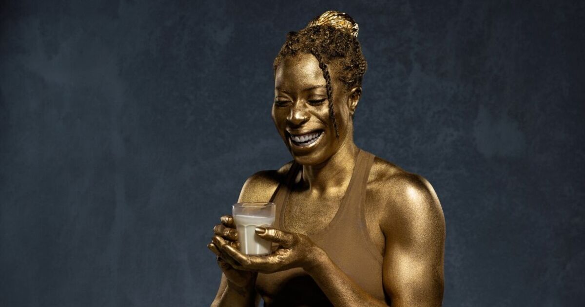 Olympic champion Christine Ohuruogu raises a glass to milk for Gold medal win