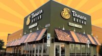 Panera Bread storefront against colorful background