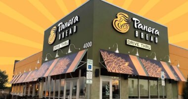 Panera Bread storefront against colorful background