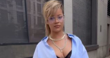 Rihanna lifts up miniskirt to flash underwear on busy NYC street & debuts new hairstyle that fans say ‘keeps her young’