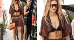 Rita Ora looks stunning as she shows off rock-hard abs in bra top in Italy