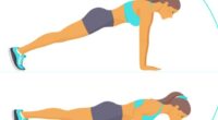 illustration of woman doing pushups