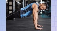 fit man doing pushup exercise at the gym