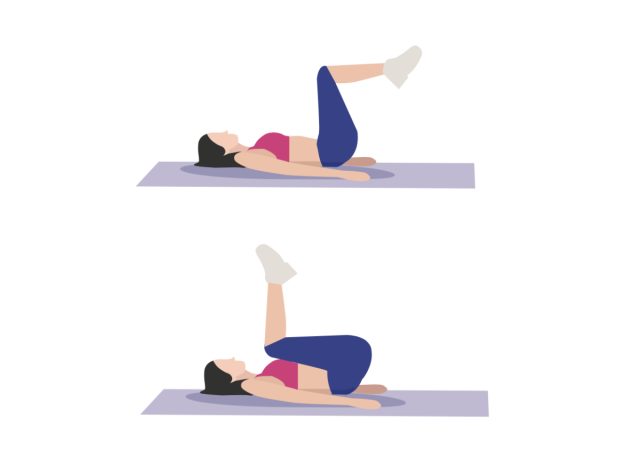 vector demonstration of lying knee pull-ins