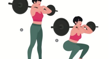 illustration of barbell front squat exercise