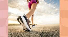 close-up of woman power walking on road on sunny day