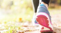 close-up sneakers, female walker