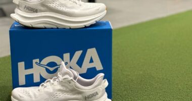 HOKA Kawana 2 sneakers on sneaker box