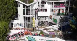 ‘Inside $10million abandoned mansion used in Diddy music video as squatter’s spray paint disgraced star’s name on roof