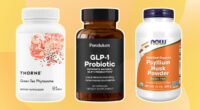 three weight loss supplements on a yellow background