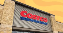 costco storefront set against a colorful background