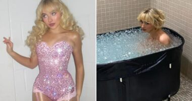 Sabrina Carpenter strips completely naked for ice bath backstage on huge tour